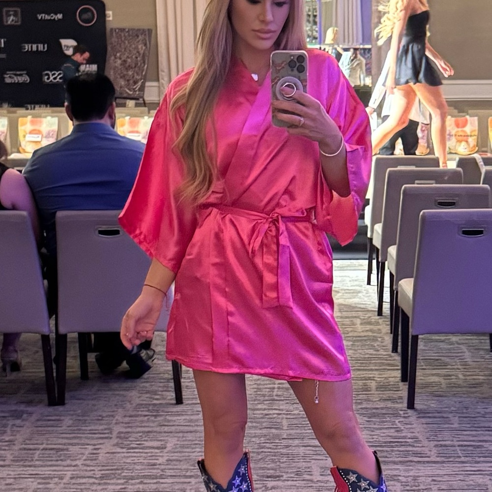Vibrant Pink Satin robe